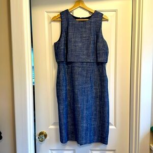 J. Crew Going Places Sleeveless Sheath Dress in Blue • size 10